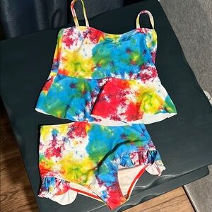 Colorful Tie-Dye Tankini Set